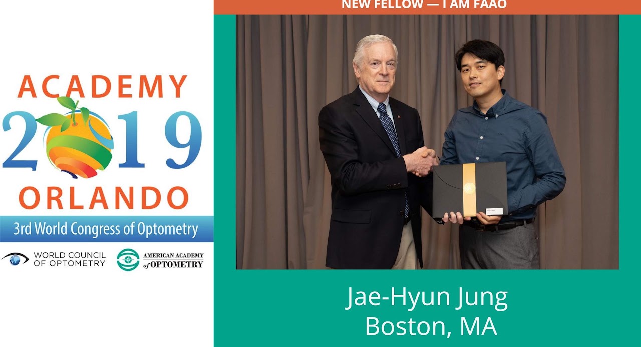 Jae-Hyun Jung at the 2019 American Academy of Optometry Fellowship ceremony.